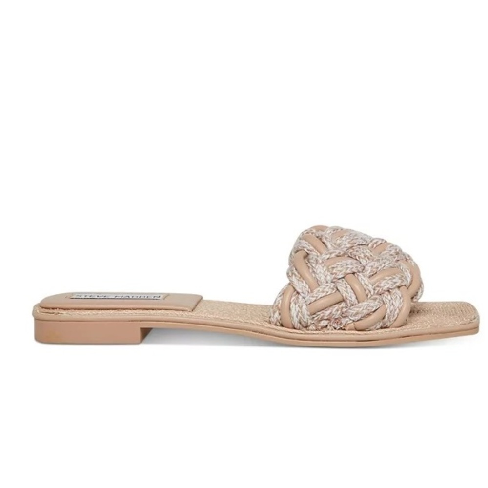 Steve Madden Zeal Woven Boho Flat Sandals Tan 7.5M